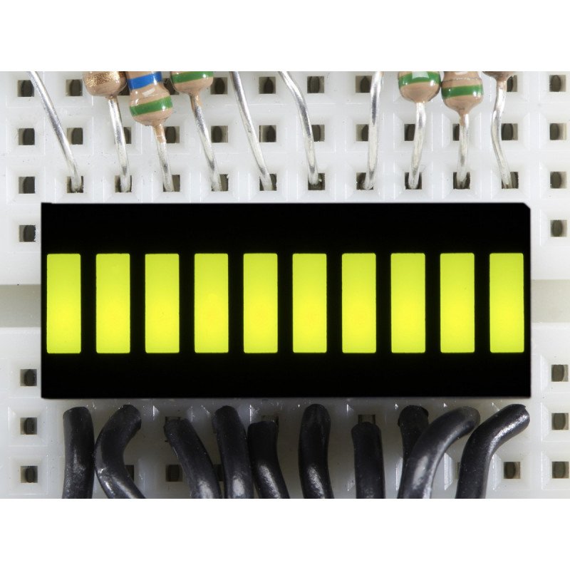Pravítko LED displej - 10 segmentů - limetkově zelená