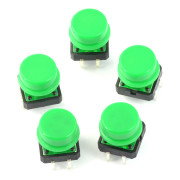 Taktický spínač 12x12 mm s krytkou, kulatý - červený