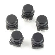 Taktický spínač 12x12 mm s kulatým víčkem - černý
