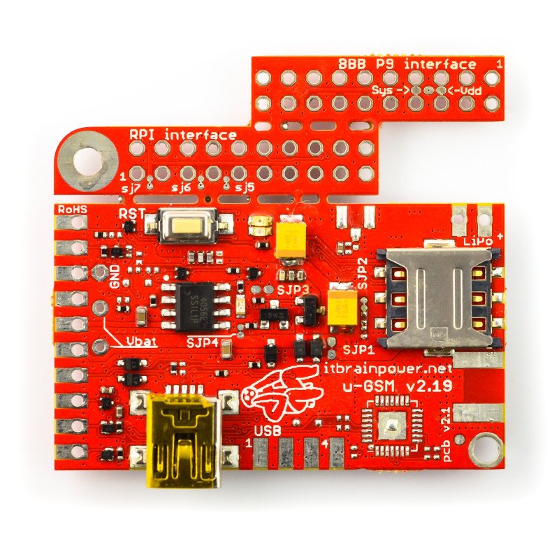 2G / GSM modul - u -GSM štít v2.19 M95FA - pro Arduino a Raspberry Pi - konektor u.FL