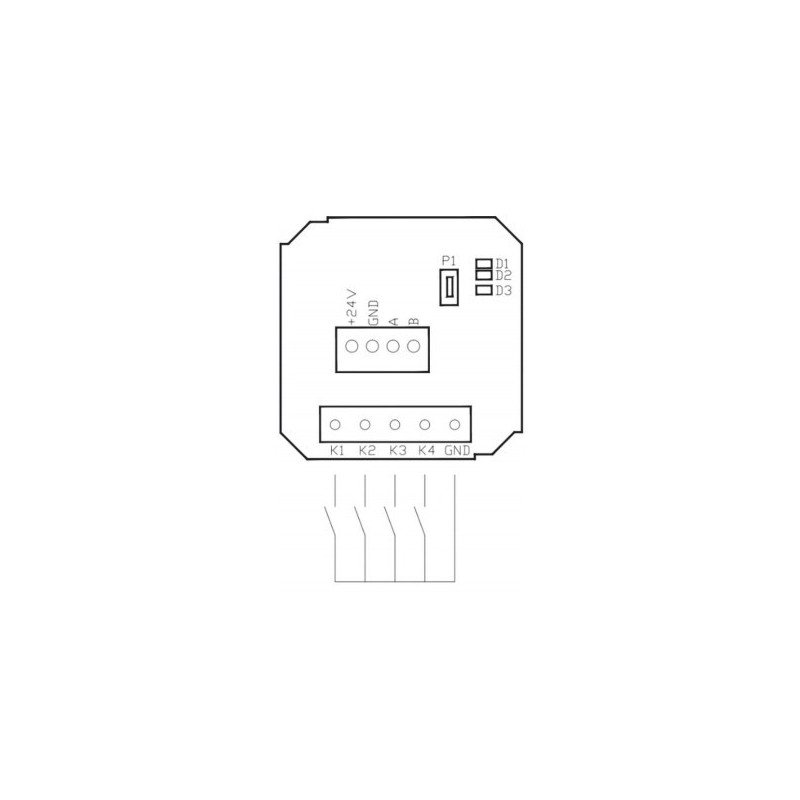 AMK Switch 4K - HomeController - 4kanálový přepínač - Modbus RS485