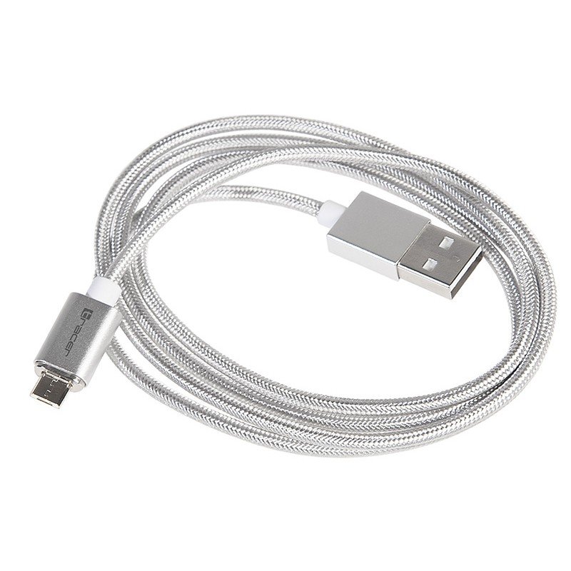Magnetický kabel TRACER USB A - microUSB 1m stříbrný