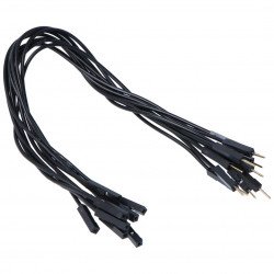 Propojovací kabely female-male 20 cm černé - 10 ks