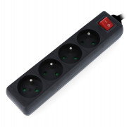 Lanberg power strip - černý 4x 230V s 1,5m vypínačem