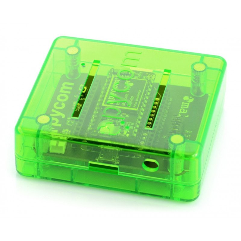 Pycase Green - pouzdro pro modul WiPy a rozšiřující desku - zelené