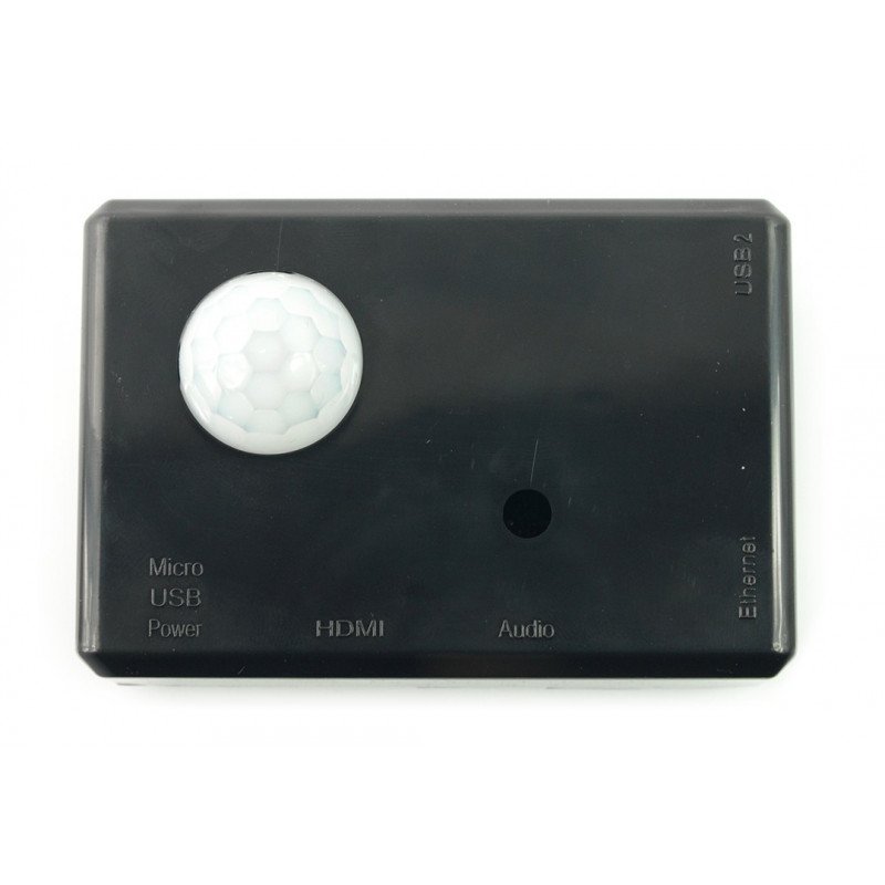 Černé pouzdro pro pohybový senzor RaspberryPi a PIR SPI-BOX