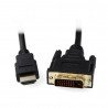 Černý kabel DVI - HDMI 1,8 m - zdjęcie 1