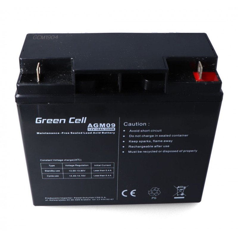 Gelová baterie 12V 18Ah Green Cell
