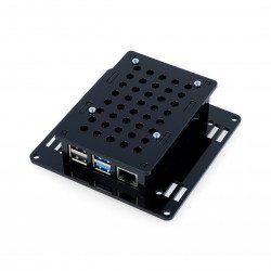 Pouzdro Raspberry Pi model 4B Vesa v2 pro montáž na monitor - černé