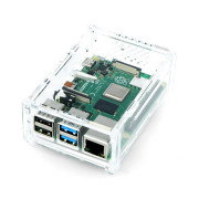 Pouzdro Raspberry Pi Model 4B s držákem na fotoaparát - průhledné