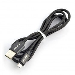 MicroUSB B - Kabel s černým opletením Blow - 1m