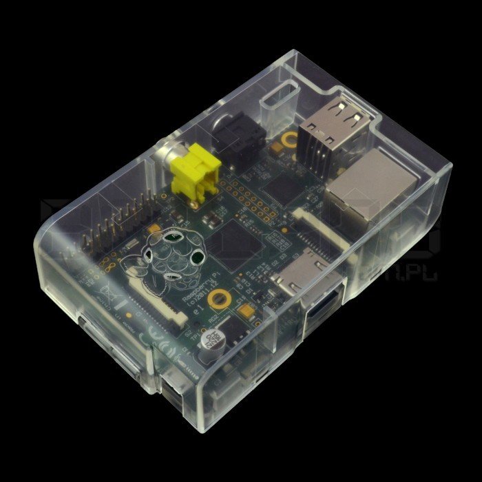 Pouzdro Raspberry Pi Model B Multicomp Farnell - průhledné