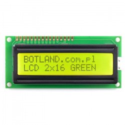 LCD displej 2x16 znaků zelený