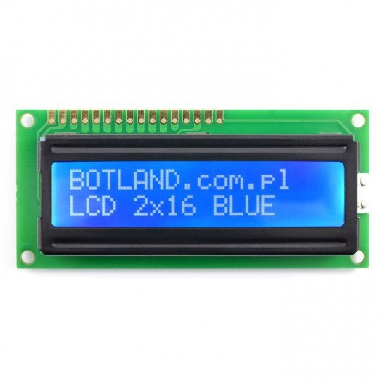 LCD displej 2x16 znaků modrý