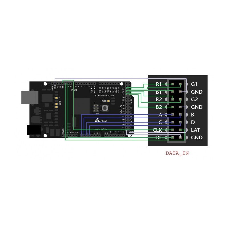 DFRobot - Matrix 64x32 - 2048 LED RGB - individuálně adresováno