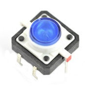 Taktický spínač 12x12, 7mm THT 6pin - modré podsvícení