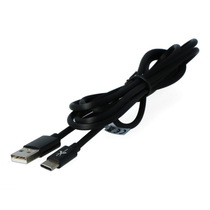 Kabel eXtreme USB 2.0 typu C silikonový černý - 1,5 m