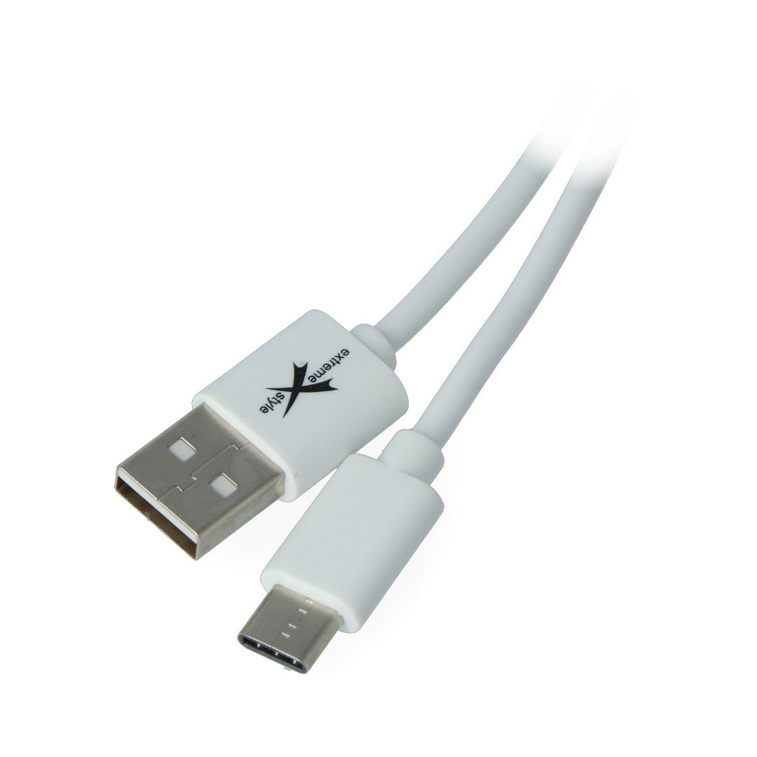 Bílý kabel EXtreme USB 2.0 typu C - 1 m
