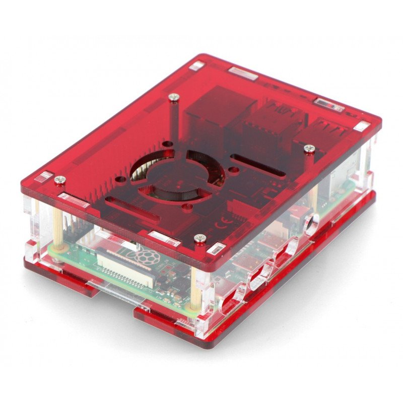 Pouzdro Raspberry Pi Model 4B - červené - LT-4B16