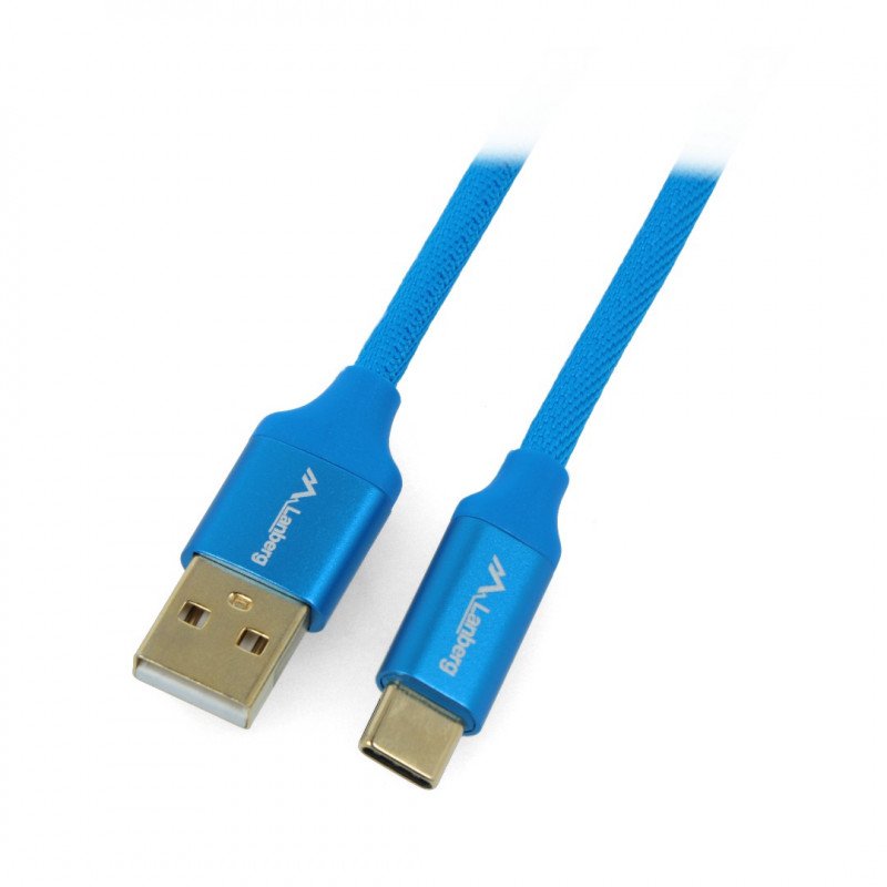 Lanberg USB Type A - C 2.0 modrý prémiový kabel QC 3.0 - 0,5 m