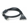 Kabel Lanberg Combo 3v1 USB typu A - microUSB + blesk + USB typu C 2.0 černý PVC - 1,8 m - zdjęcie 2