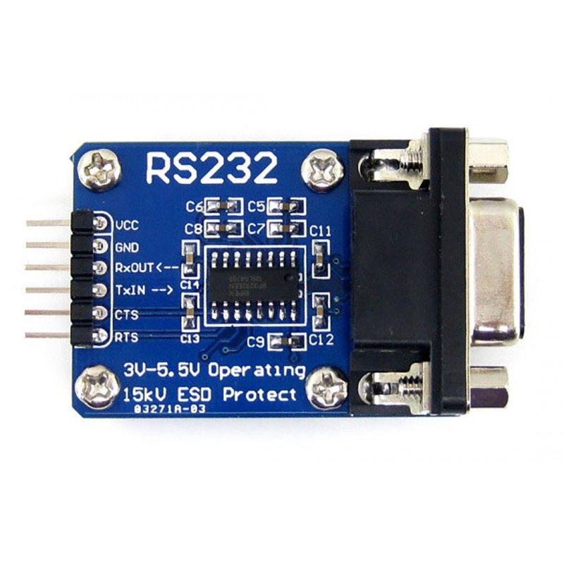 Převodník RS232 - UART s konektorem DB9 - SP3232 3.3V / 5V