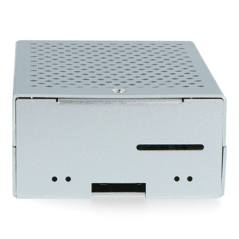 Pouzdro pro Raspberry Pi 4B - hliníkové s ventilátorem - stříbrné