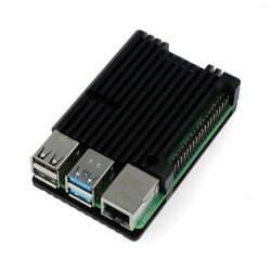 Pouzdro pro Raspberry Pi 4B - hliník - černé