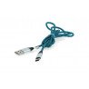 Kabel TRACER USB A - USB C 2.0 černé a modré opletení - 1m - zdjęcie 2