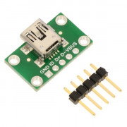 MiniUSB typ B 5 pin - konektor pro nepájivé pole - Pololu