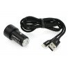 Nabíječka do auta s 2 x USB 3.4 A zásuvkou Baseus TZXLD-A01 + USB A kabel - Lightning - černá - zdjęcie 2