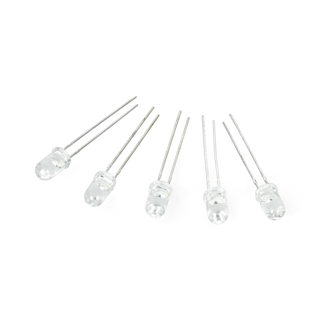 LED 5mm bílá čirá - 5ks
