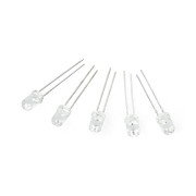 LED 5mm teplá bílá čirá - 5ks