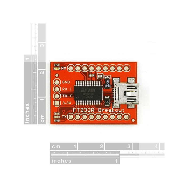 Převodník USB-UART FTDI 3,3 V / 5 V miniUSB bez konektorů -