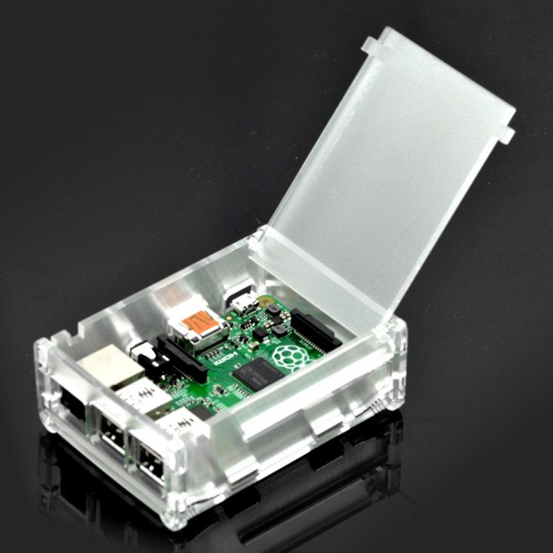 Pouzdro pro Raspberry Pi Model B + transparentní matné s krytem