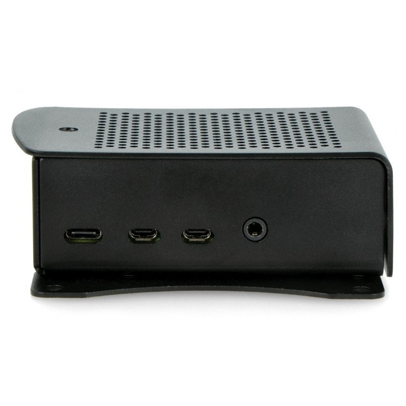Hliníkové pouzdro Raspberry Pi model 4B - černé - LT-4B01-A