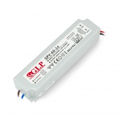 Vodotěsný napájecí zdroj pro LED pásky a pásky - GPV-60-24 24V / 2,5A / 60W