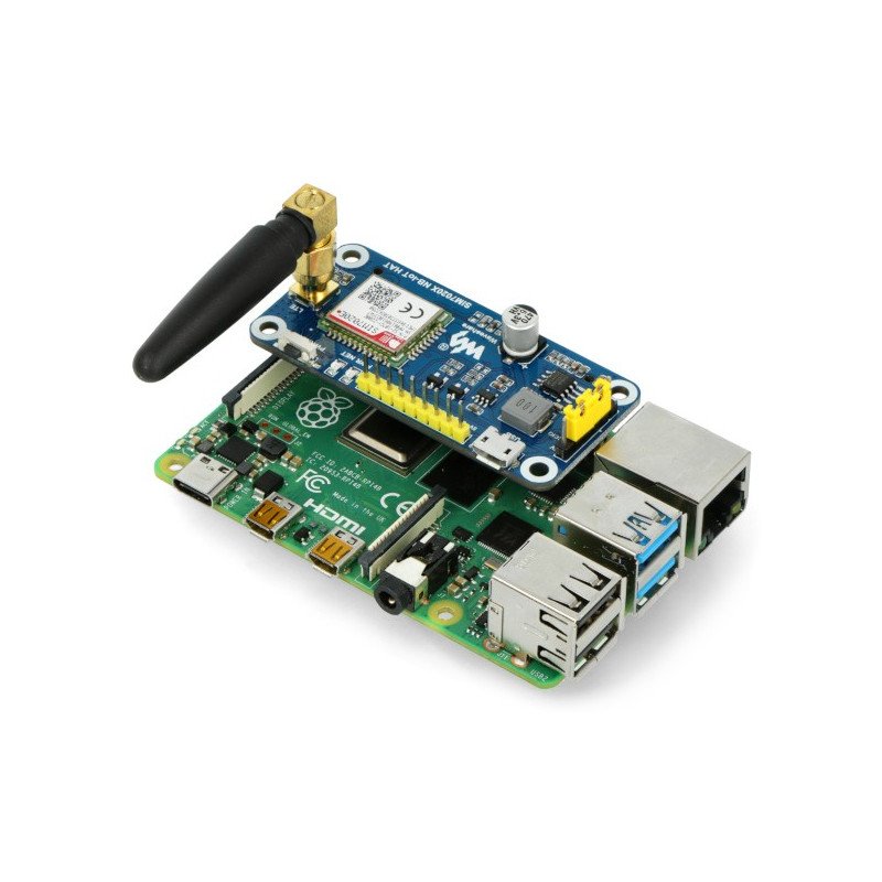 Waveshare NB-IoT HAT - GPS / GSM SIM7020E - štít pro Raspberry Pi 4B / 3B + / 3B / 2B / Zero