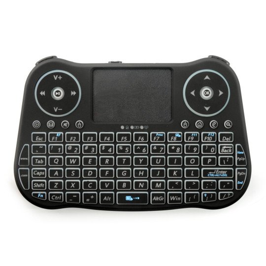Bezdrátová klávesnice + touchpad MT08 - černá s podsvícením