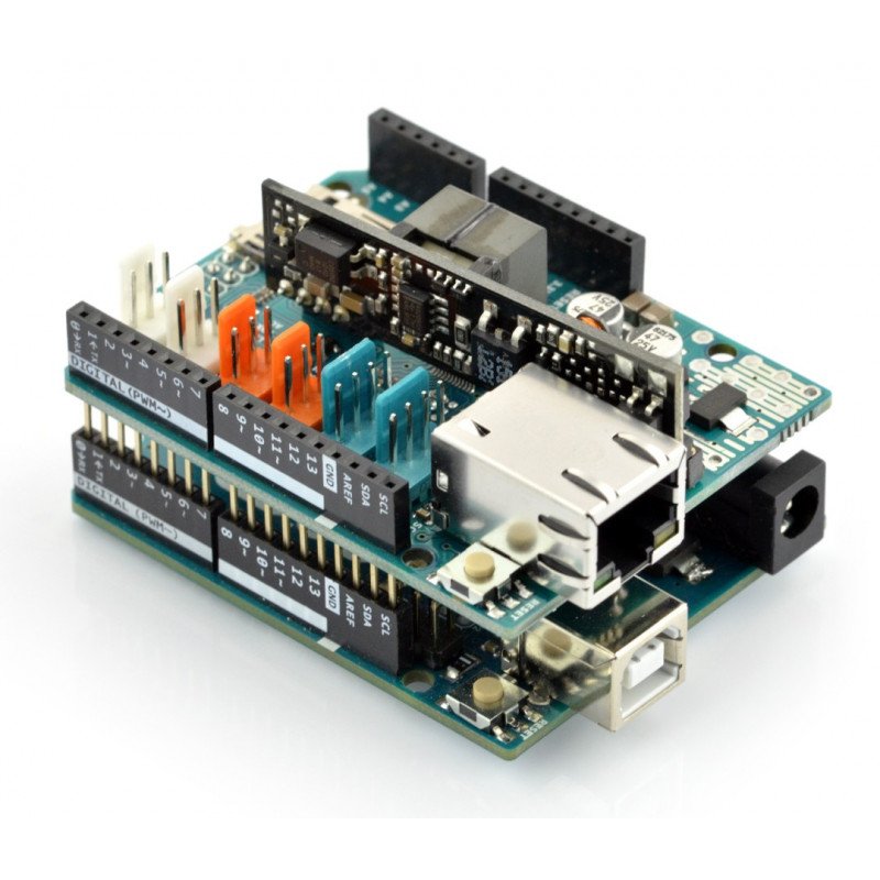 Arduino Ethernet Shield 2 se čtečkou karet microSD + PoE