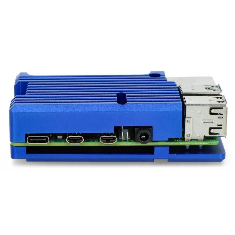 Pouzdro pro Raspberry Pi 4B - hliníkové - modré