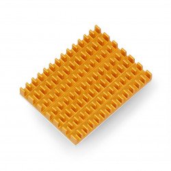 Chladič 40x30x5mm pro Raspberry Pi 4 s tepelně vodivou páskou - zlatý