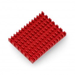 Chladič 40x30x5mm pro Raspberry Pi 4 s tepelně vodivou páskou - červený