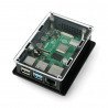 Pouzdro pro Raspberry Pi 4B box V2 na DIN lištu - černé a průhledné - zdjęcie 1