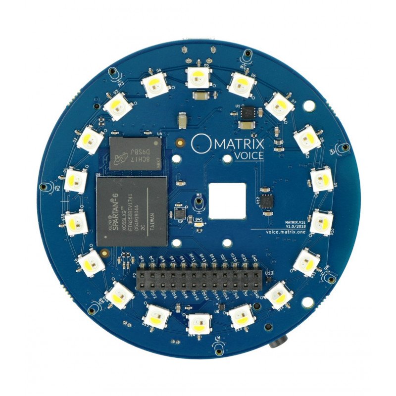 Matrix Voice ESP - modul rozpoznávání hlasu + 18 LED RGBW - WiFi, Bluetooth - overlay pro Raspberry Pi