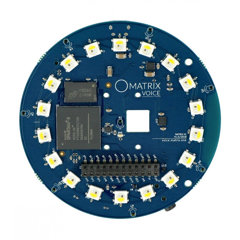 Matrix Voice - modul pro rozpoznávání hlasu + 18 LED RGBW - štít pro Raspberry Pi