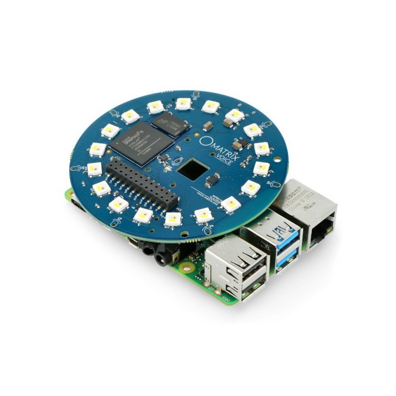 Matrix Voice - modul pro rozpoznávání hlasu + 18 LED RGBW - štít pro Raspberry Pi