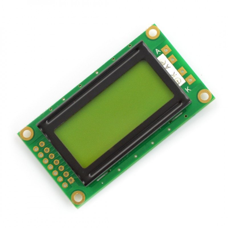 LCD displej 2x8 znaků zelený