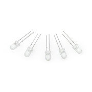 LED 5 mm studená bílá čirá - 5 ks