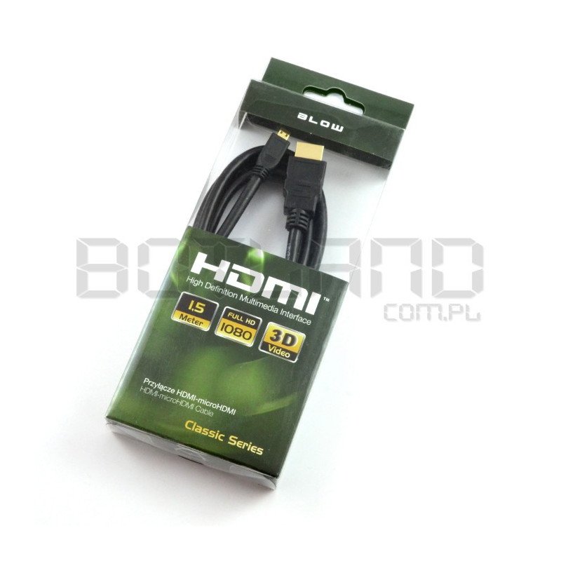 Kabel HDMI Blow Classic - microHDMI - dlouhý 1,5 m
